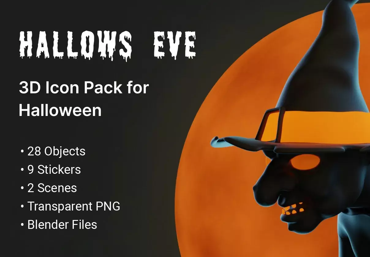 Hallows Eve - Halloween 3D Icon & Sticker Pack