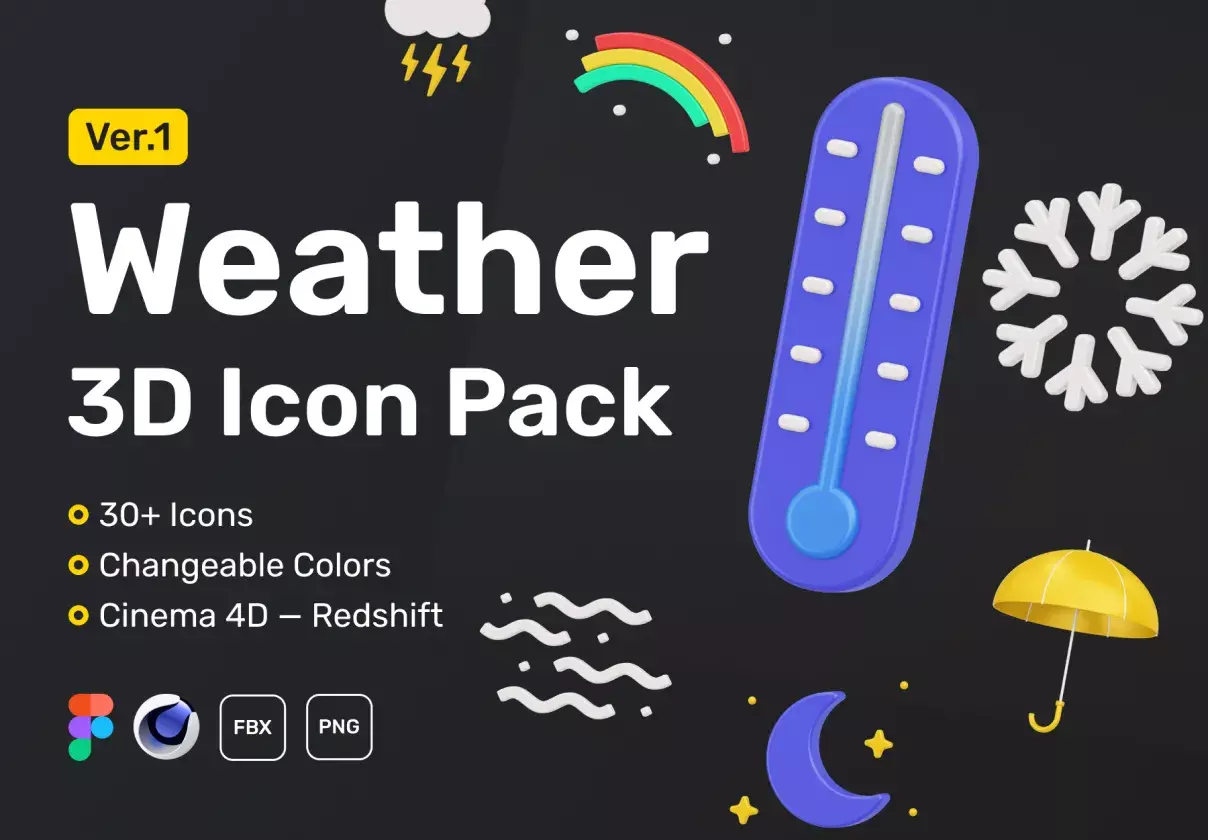 Weather 3D Icon Set