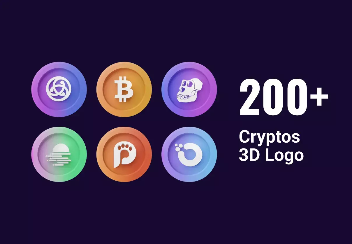 200+ 3D cryptos logo