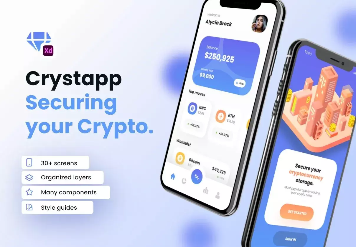 Cryptocurrency Wallet UI Kit - Crystapp