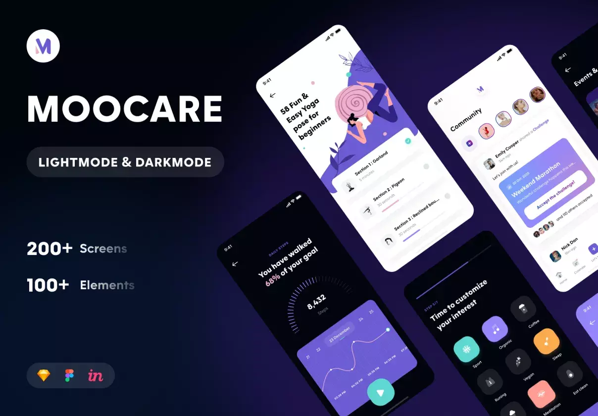 Moocare - Light mode & dark mode