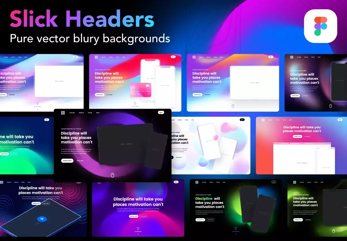 Vector backgrounds and mockups for webpages and presentations