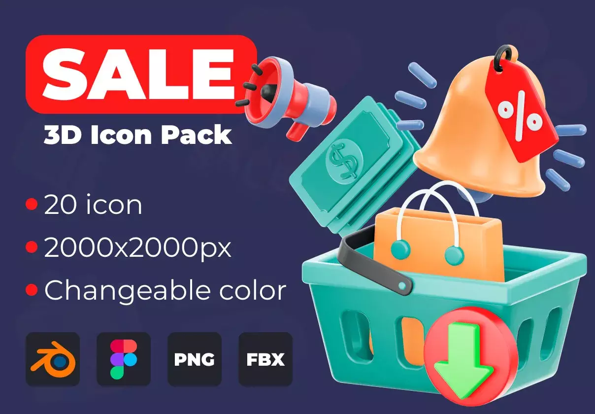 SALE 3D Icon Pack