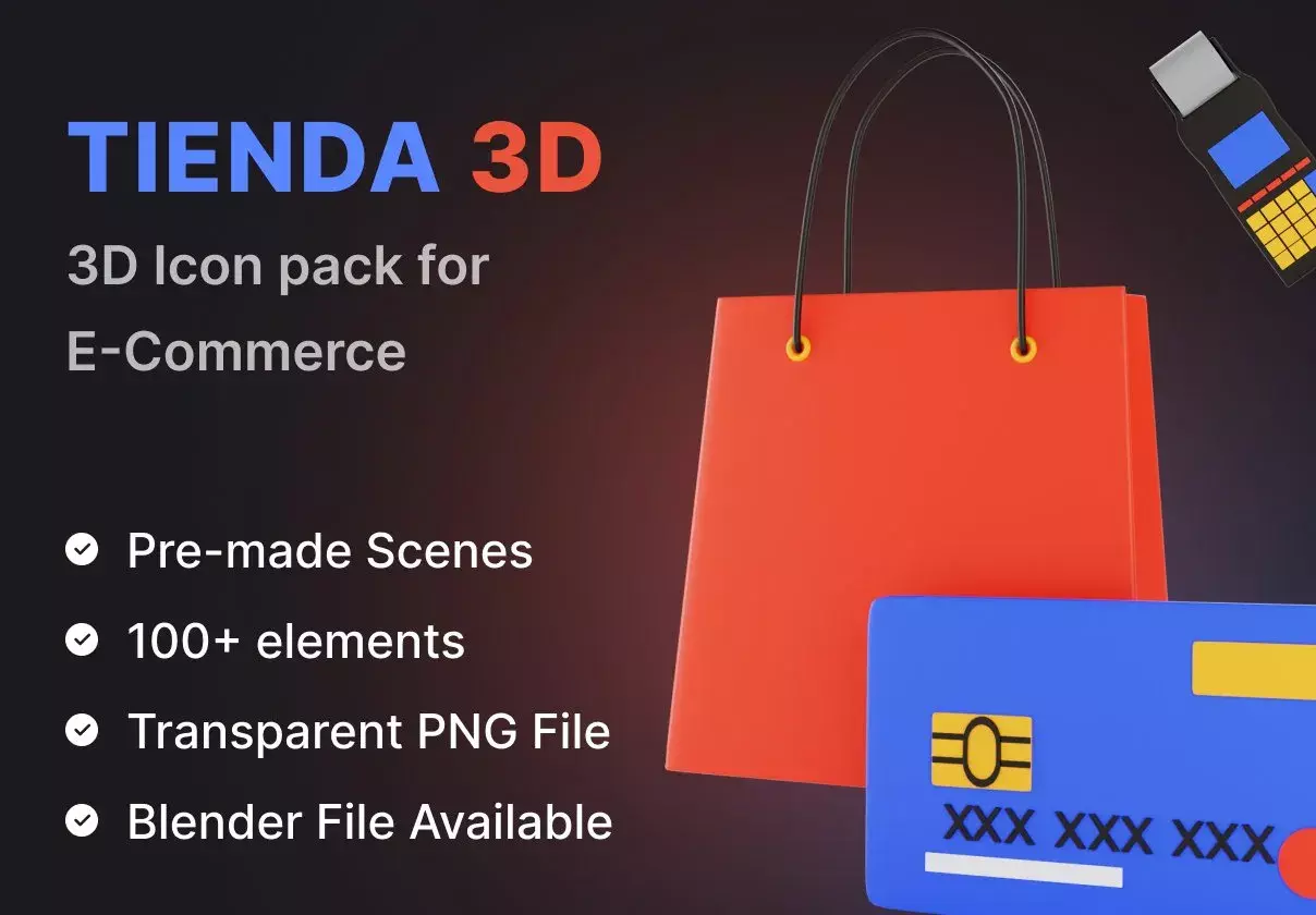 Tienda | Best 3D Icon Pack for E-commerce Stores