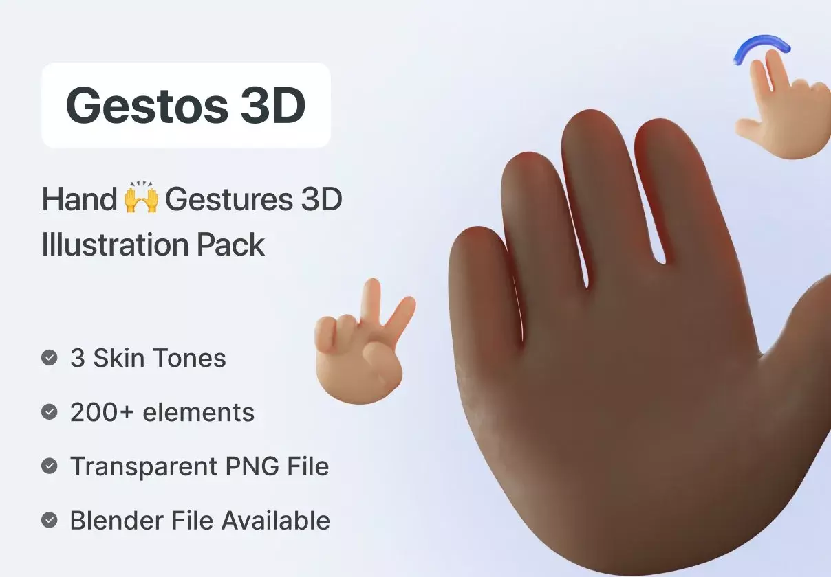 Gestos – Best Hand Gestures 3D illustration Pack