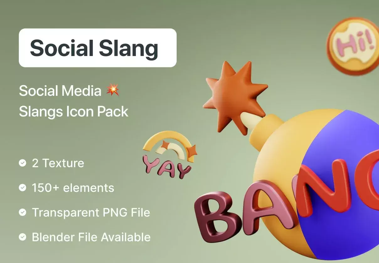 Social Slang – Best 3D Social Media Slangs Icon Pack