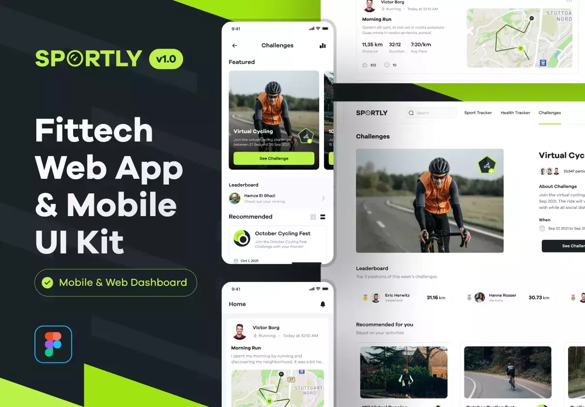 Sportly - Fittech Web App UI Kit