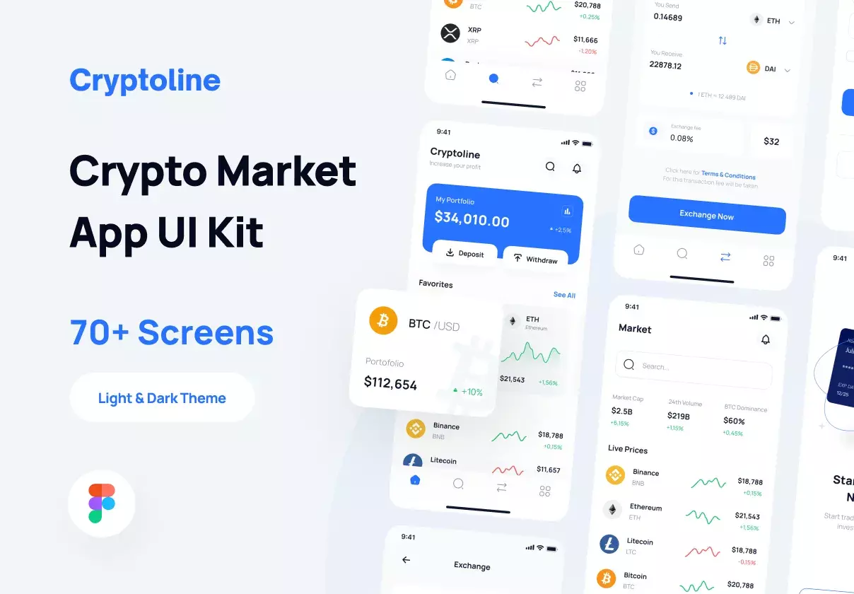 Cryptoline - Crypto Market App UI Kit