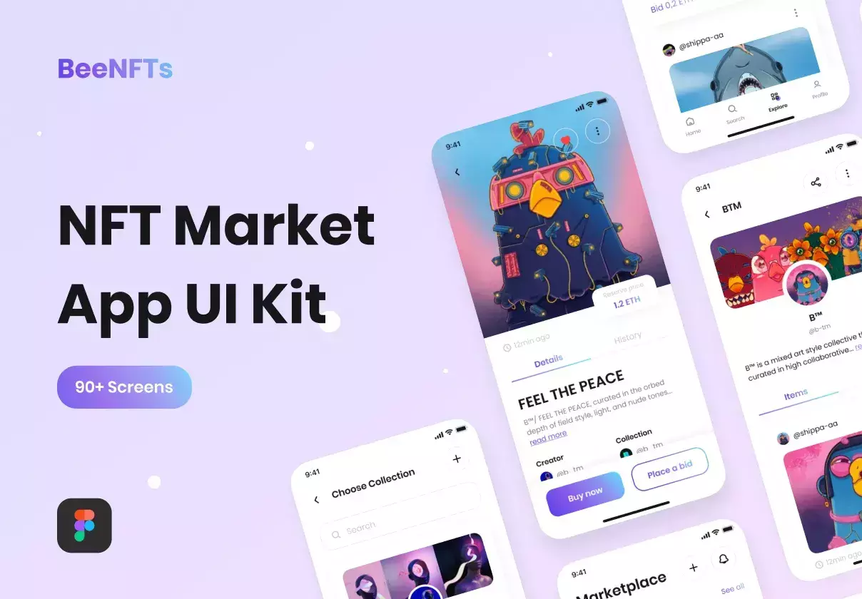 BeeNFTs - NFT Market  App UI Kit