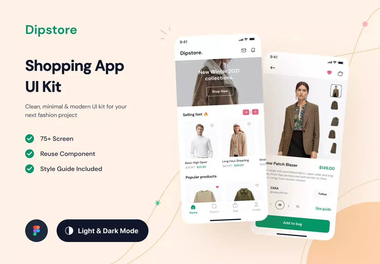 Dipstore - Shopping App UI Kit