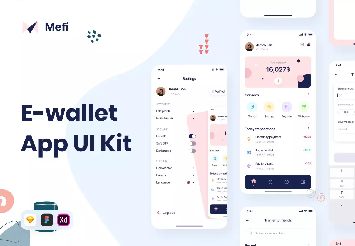 MeFi - E-wallet App UI Kit