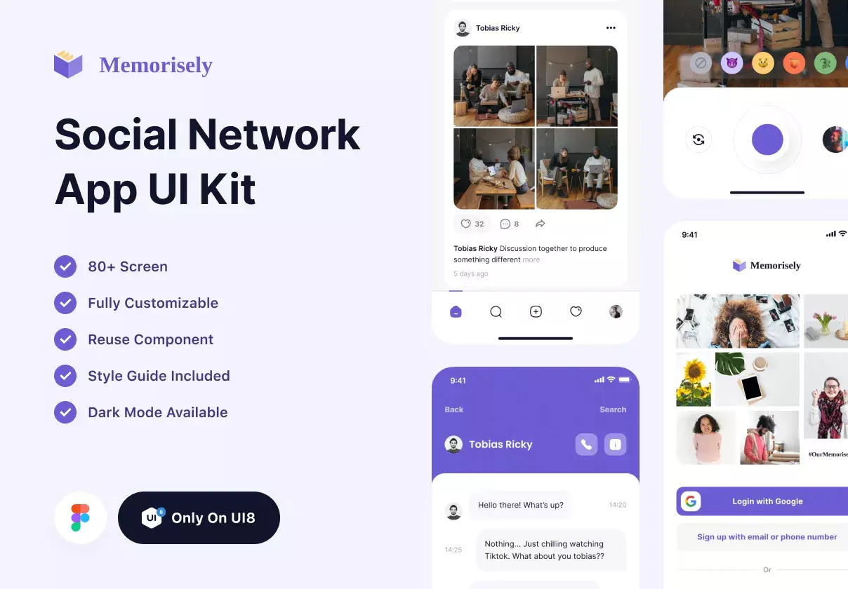 Memorisely - Social Network App UI Kit