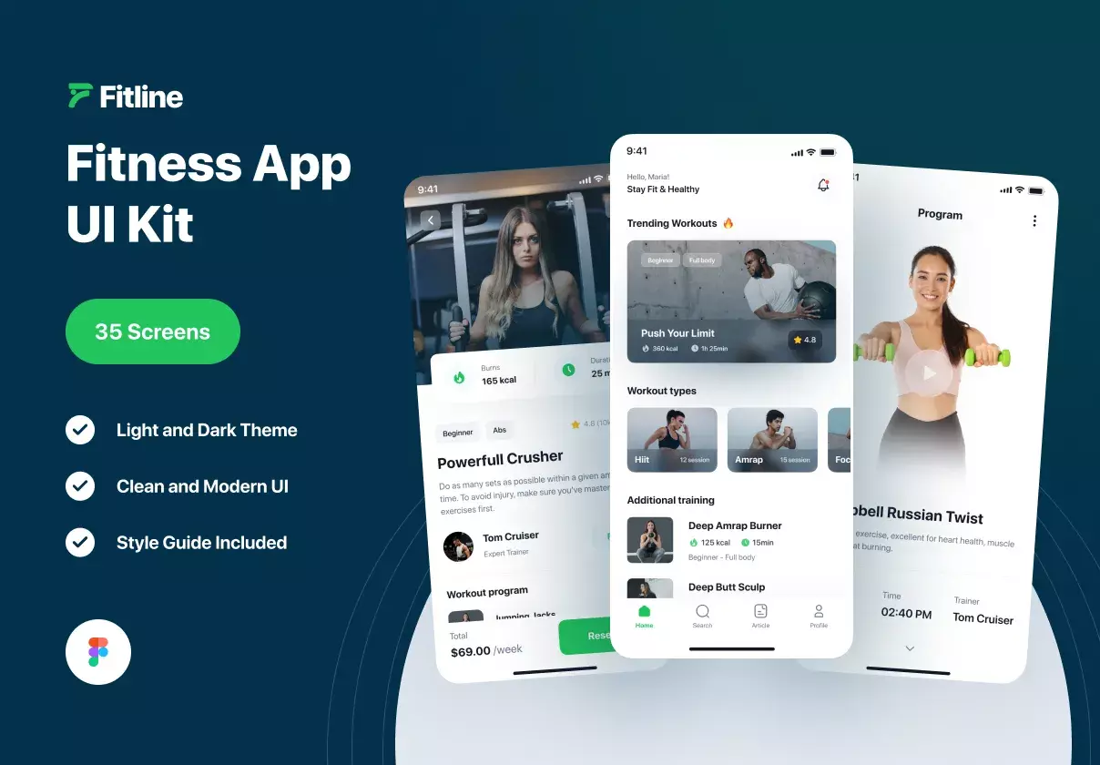 Premium Fitness & Workout App UI Kit