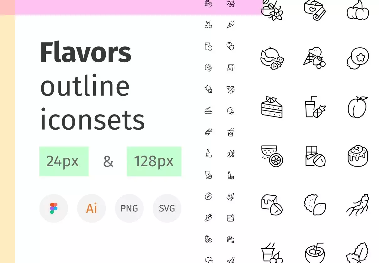 Flavors outline iconset