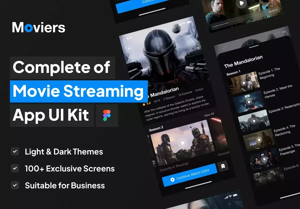 Moviers - Movie Streaming App UI Kit