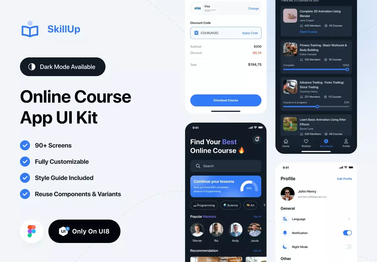 SkillUp - Online Course App UI Kit