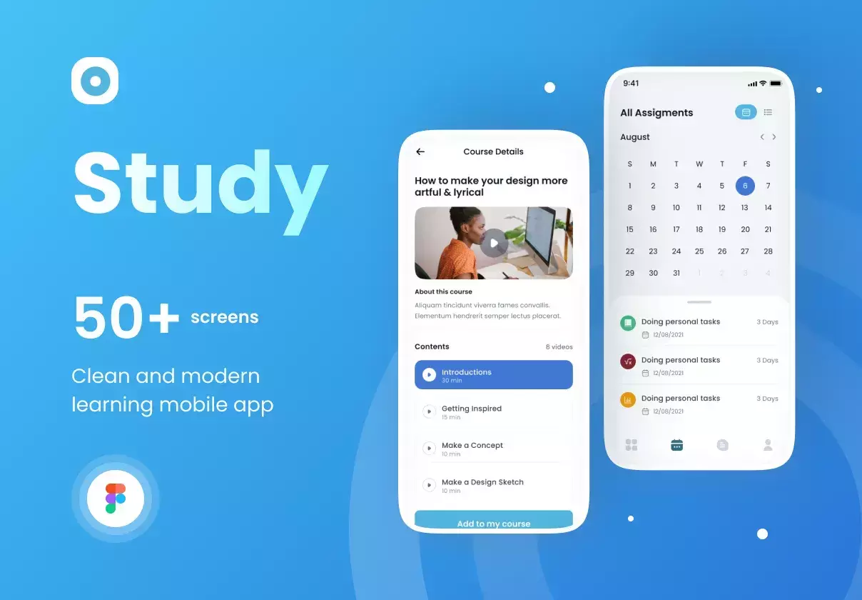 Study - eLearning App UI Kits