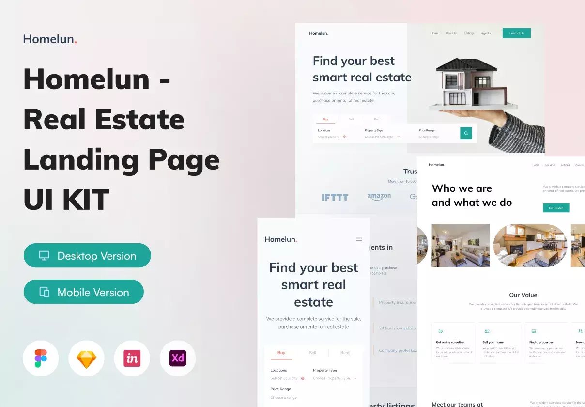 Homelun - Real Estate Landing Page UI KIT