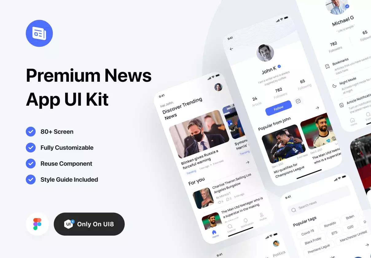 Daily - Premium News App UI Kit