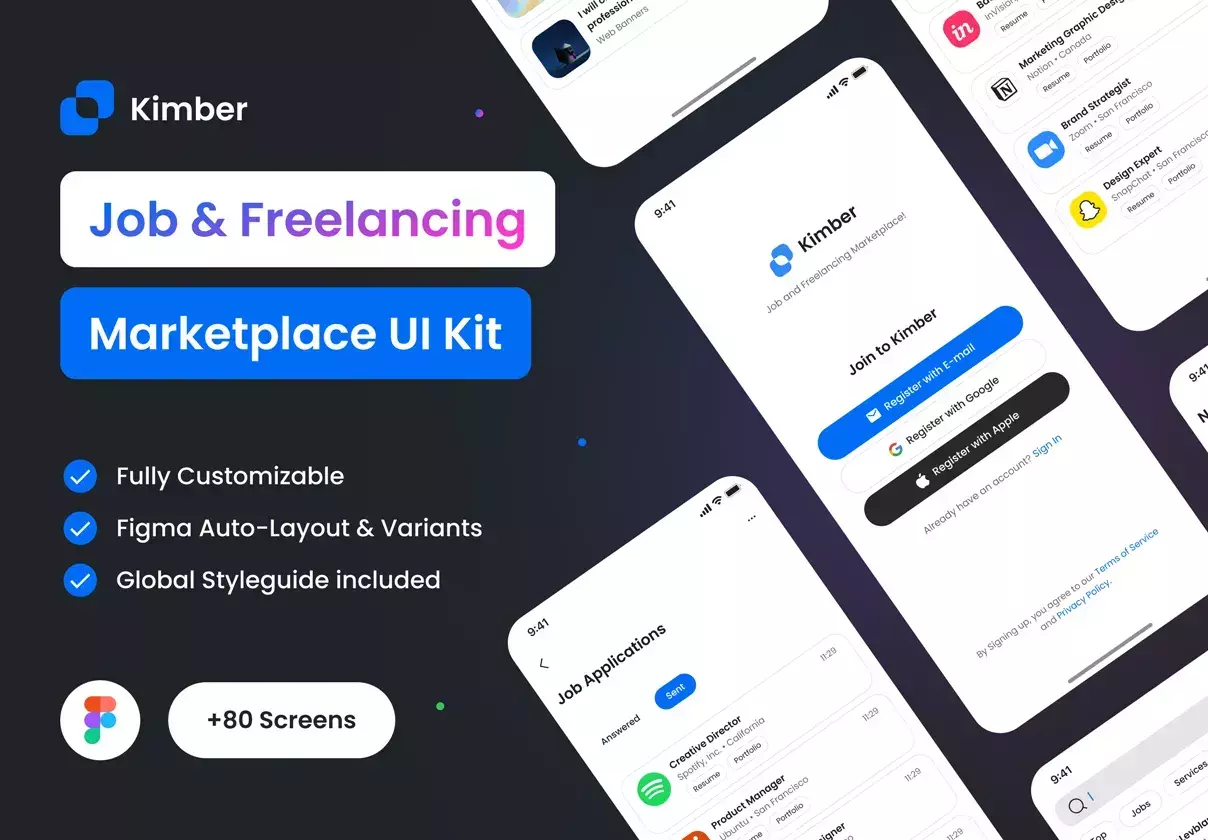 Kimber - Job & Freelancing Marketplace UI Kit