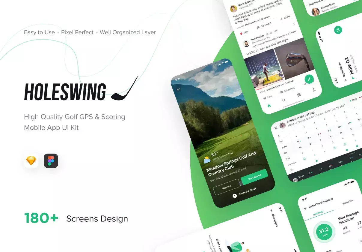 Holeswing Golf GPS Track and Match Score Mobile App