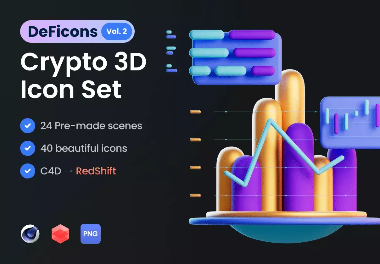 Awesome crypto 3D icon set for your next projects