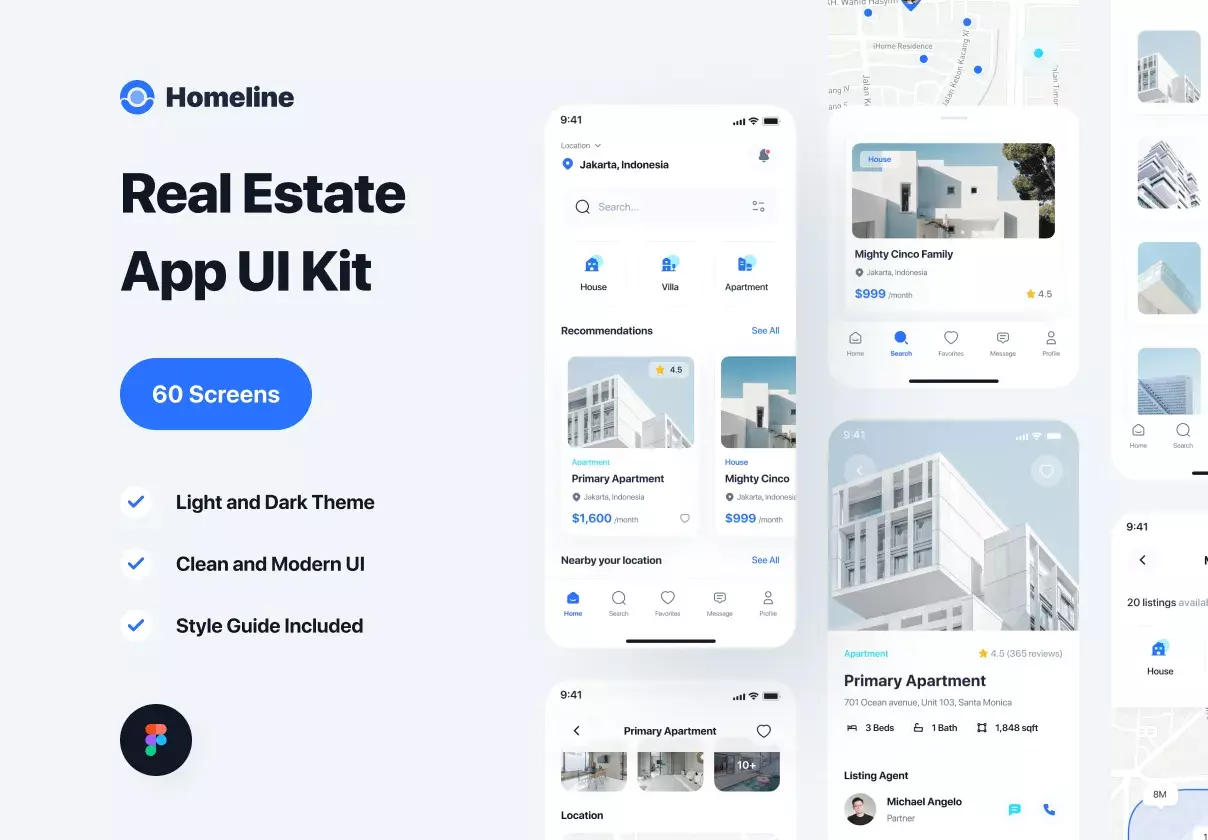 Premium Real Estate & Rent House App UI Kit