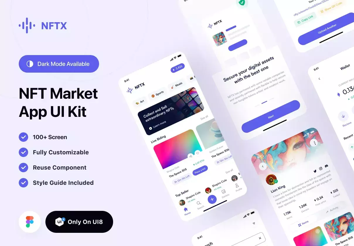 High Quality NFT Market App UI Kit