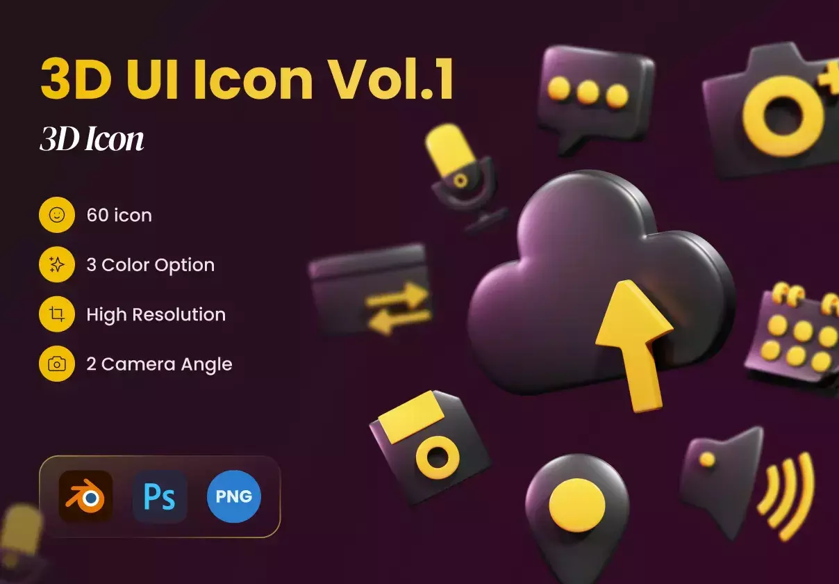 Bumblebees Ui 3D Icons