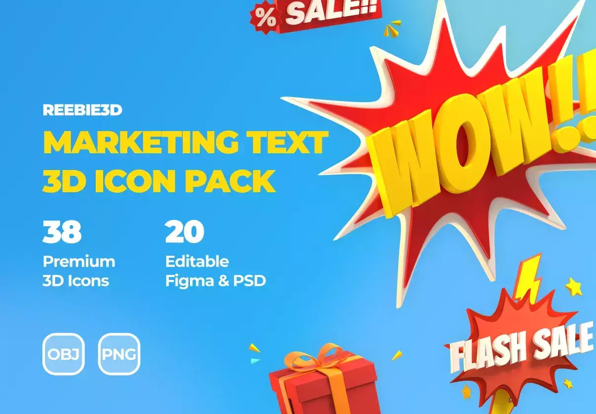 Reebie 3D Marketing Text Pack