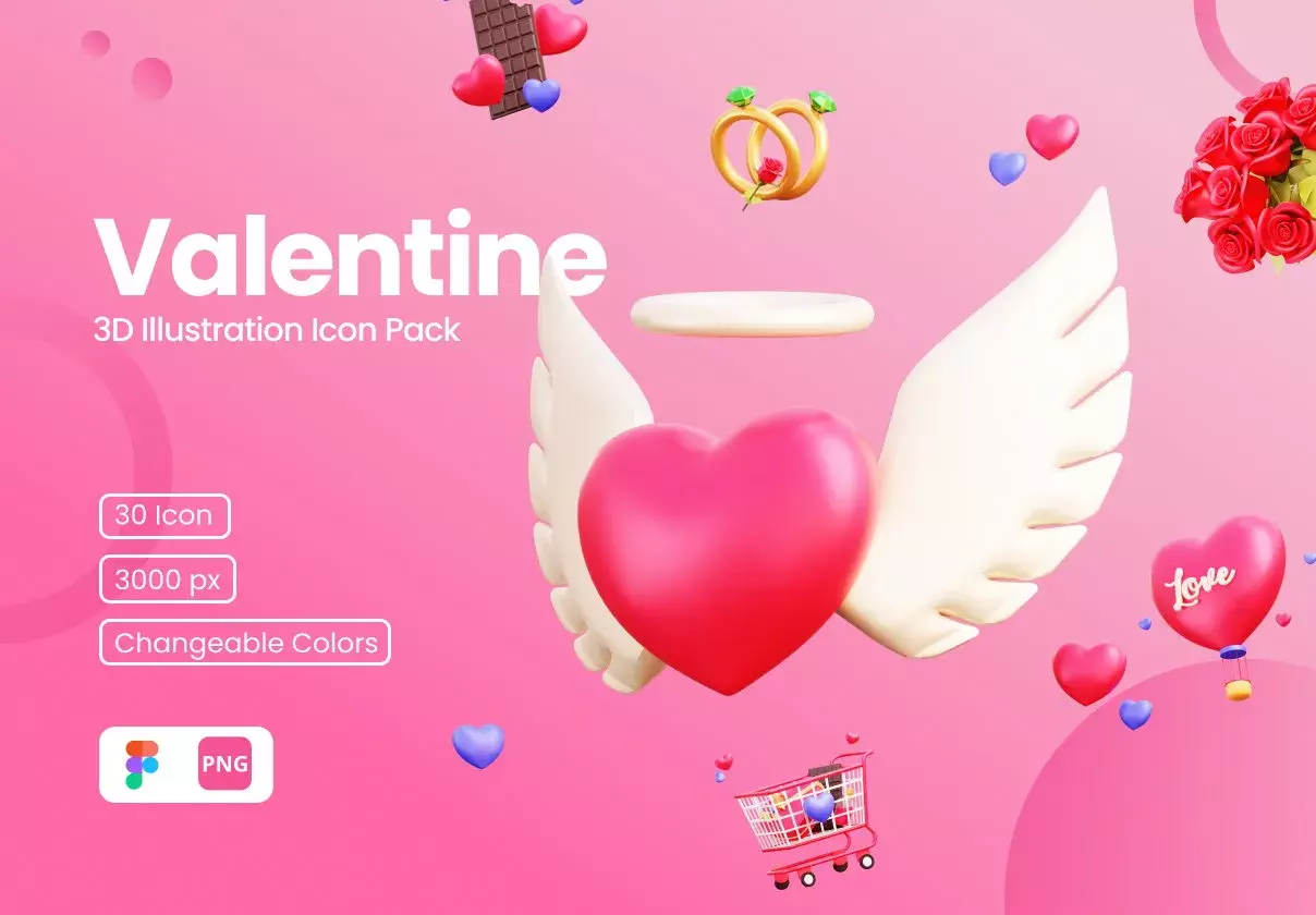 Valentine - 3D Illustration Icon Pack