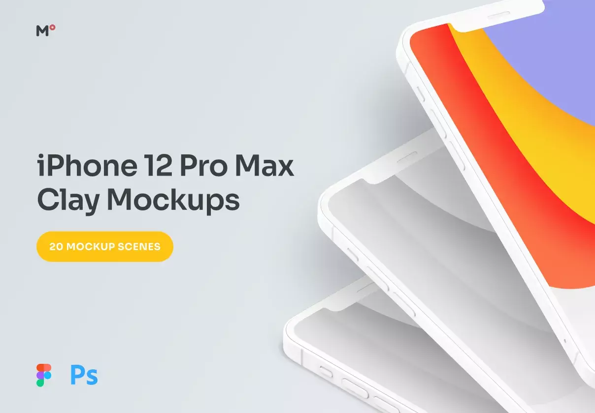 Clay iPhone 12 Pro Max Mockups