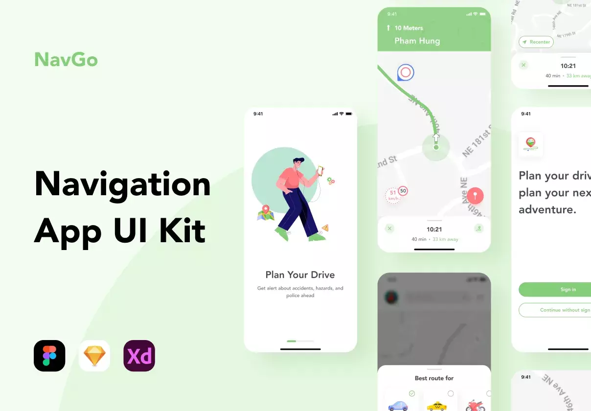 NavGo - Navigation App UI Kit