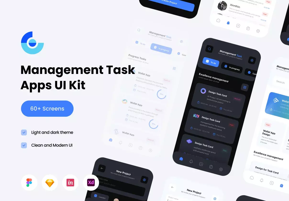 Management Task Mobile Apps UI KIT