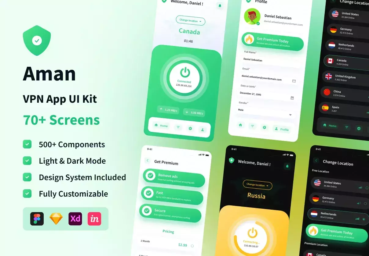 Aman - VPN App UI Kit