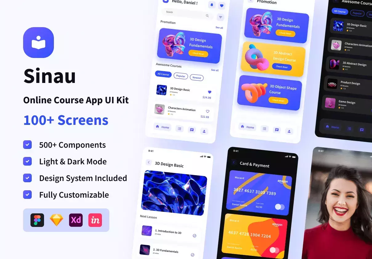 Sinau - Elearning Online Course App UI Kit