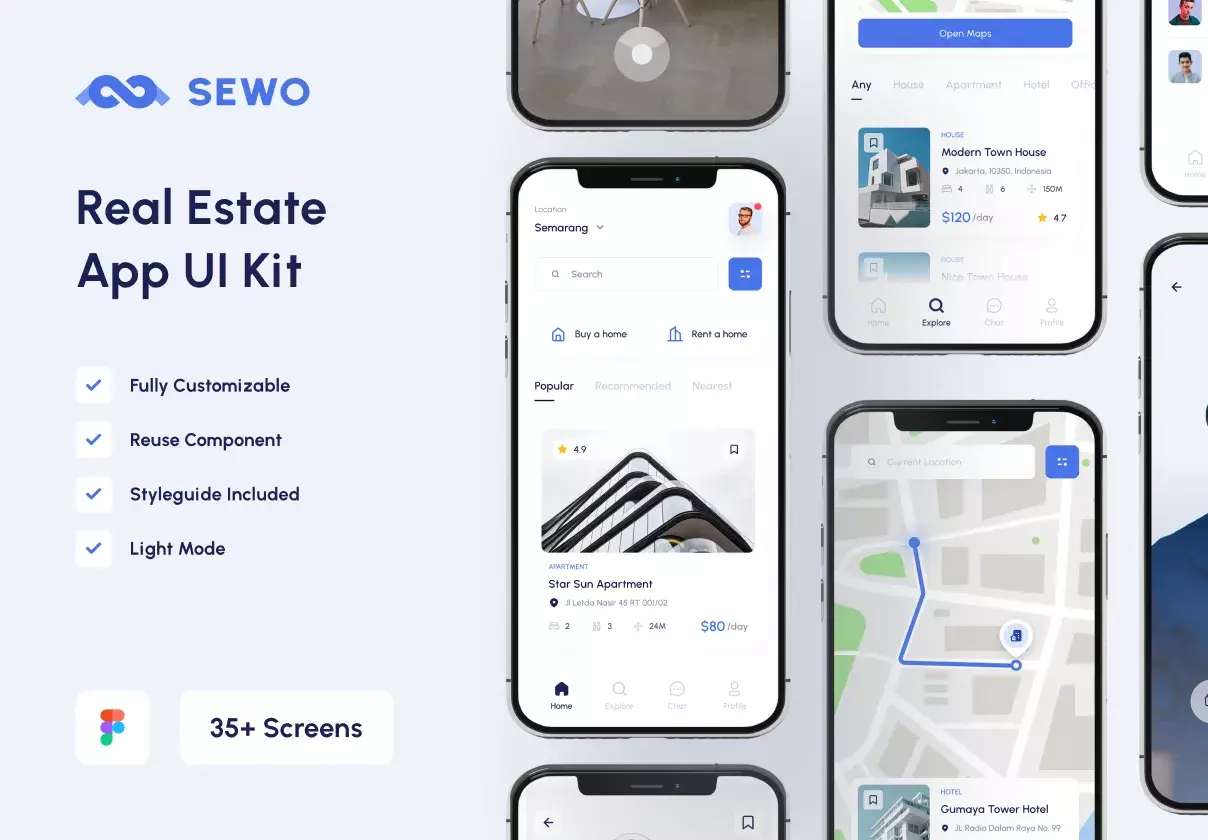 Sewo - Real Estate Mobile App UI Kit