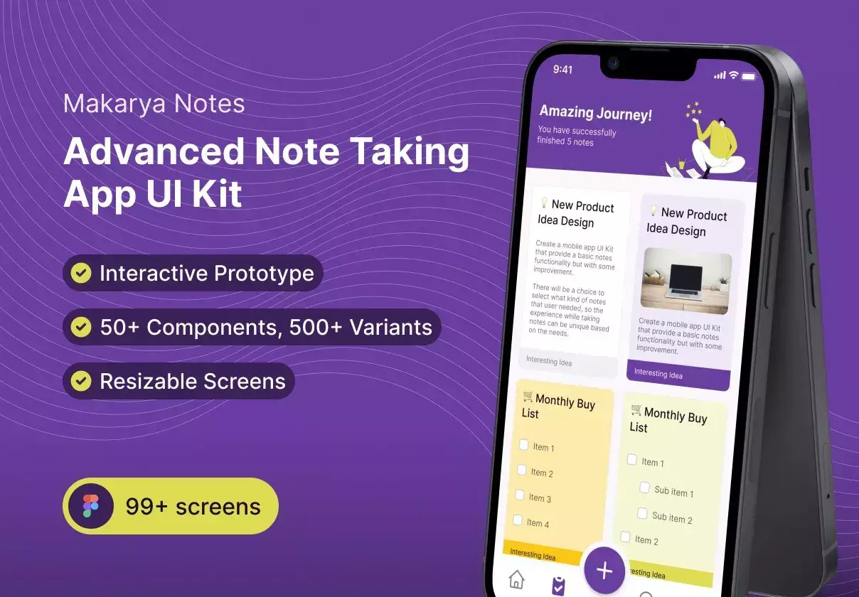 Makarya Notes - Advanced Note Taking App - Design System & UI Kit