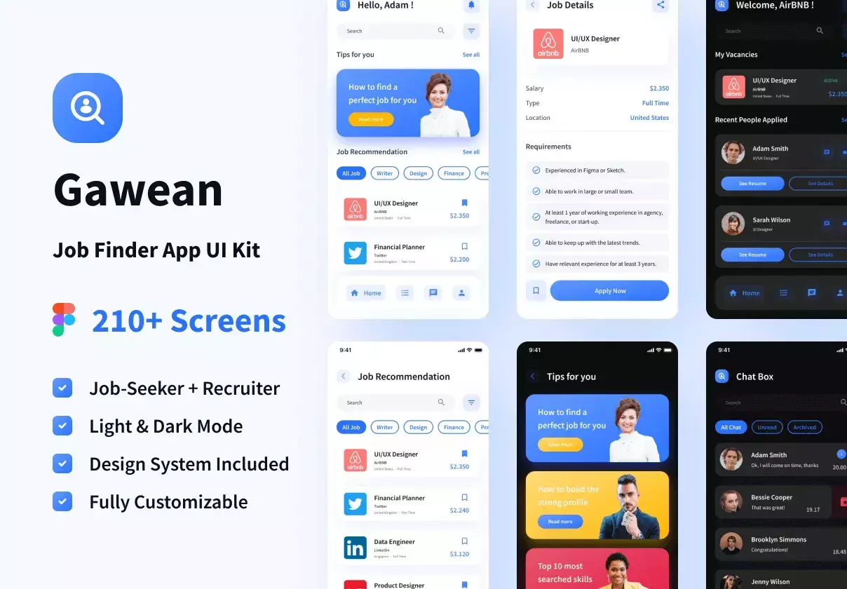 Gawean - Job Finder App UI Kit