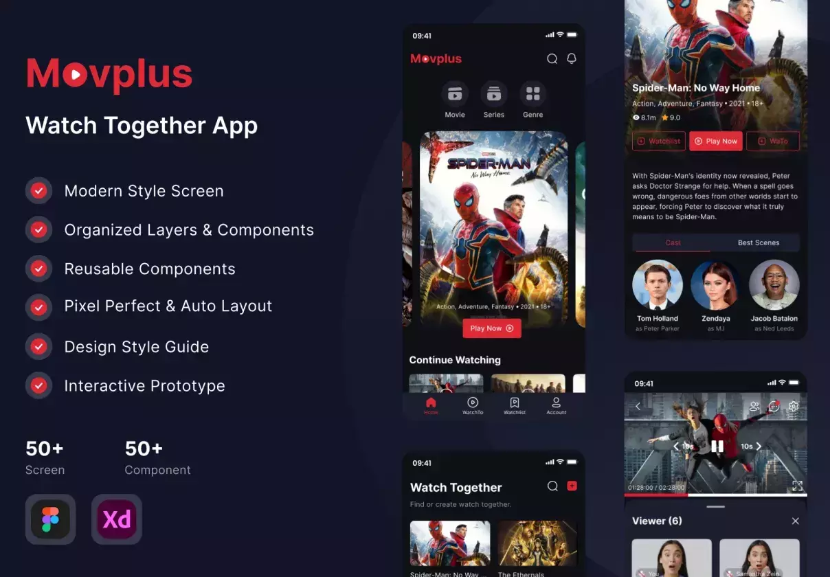 Movplus - Movie App UI Kit