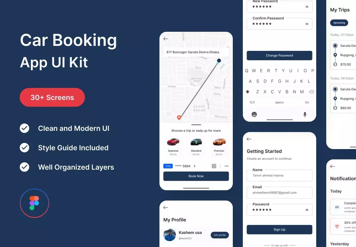 Car Booking App UI Kit