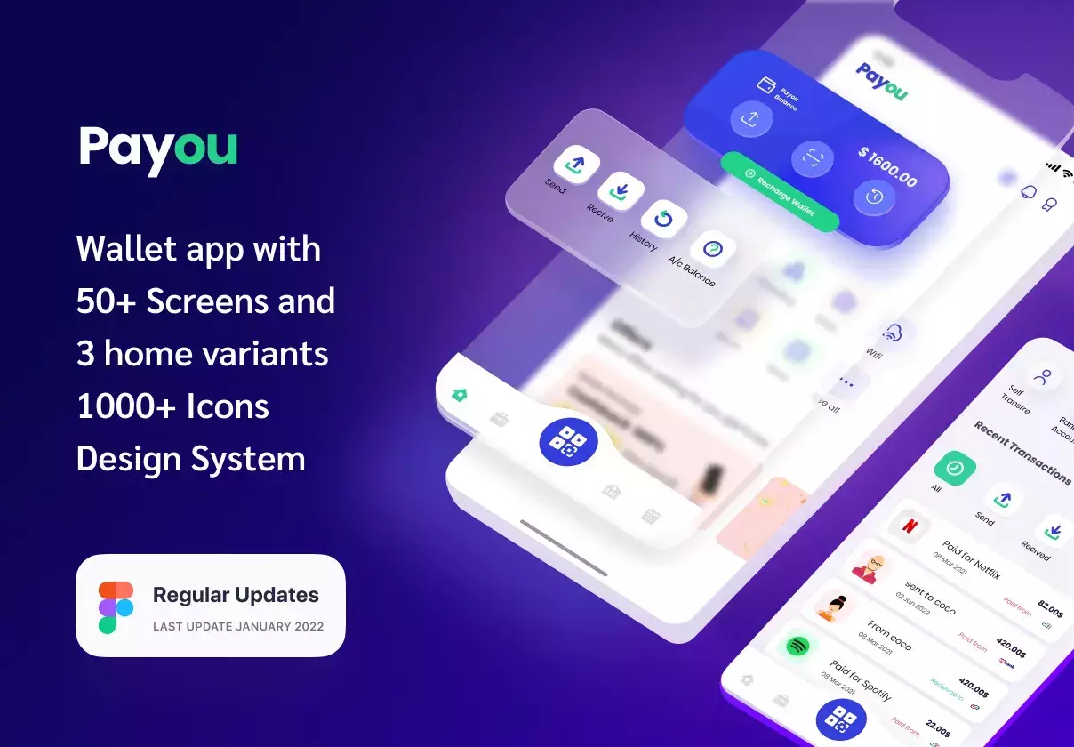 UI kit for design E-wallet ui, Digital wallet ui, Finance app ui, banking app ui