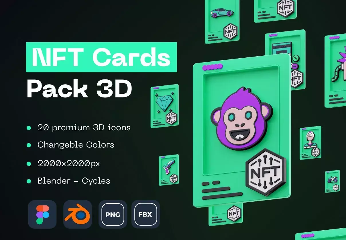 NFT Cards Pack 3D