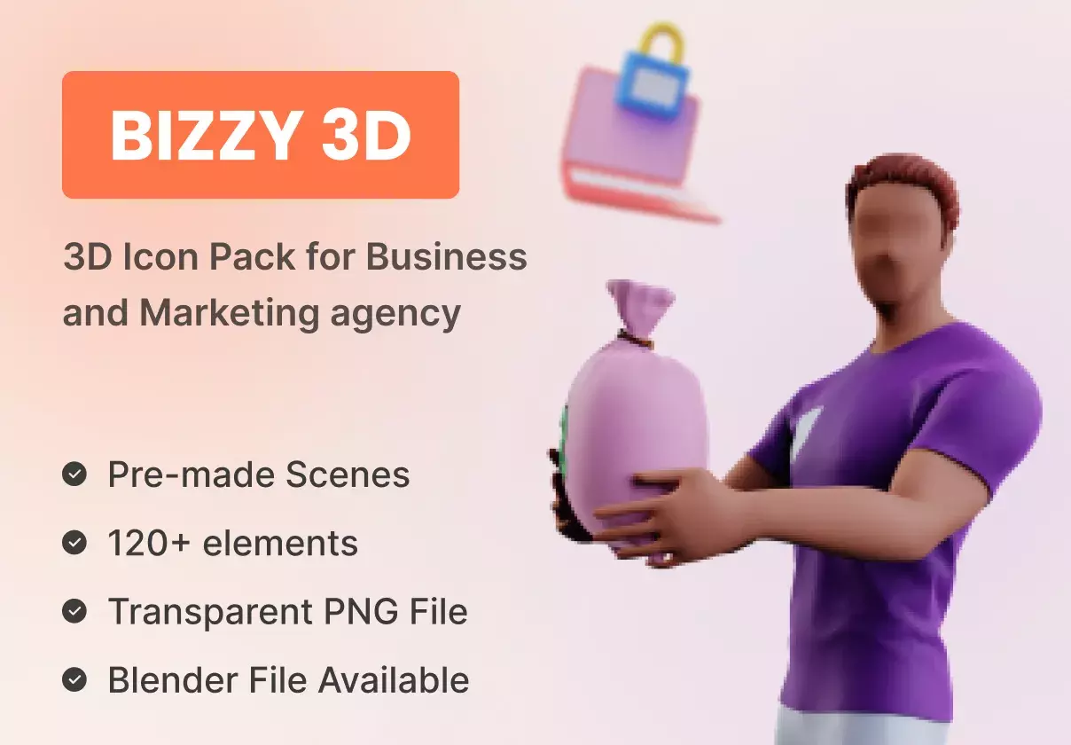 Bizzy  |  3D Icon Pack for Business and Marketing agency