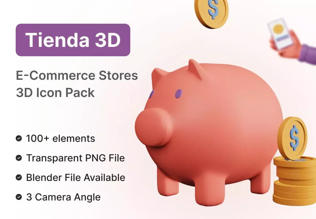 Tienda E-commerce V2 –  Best 3D illustrations for E-commerce Stores