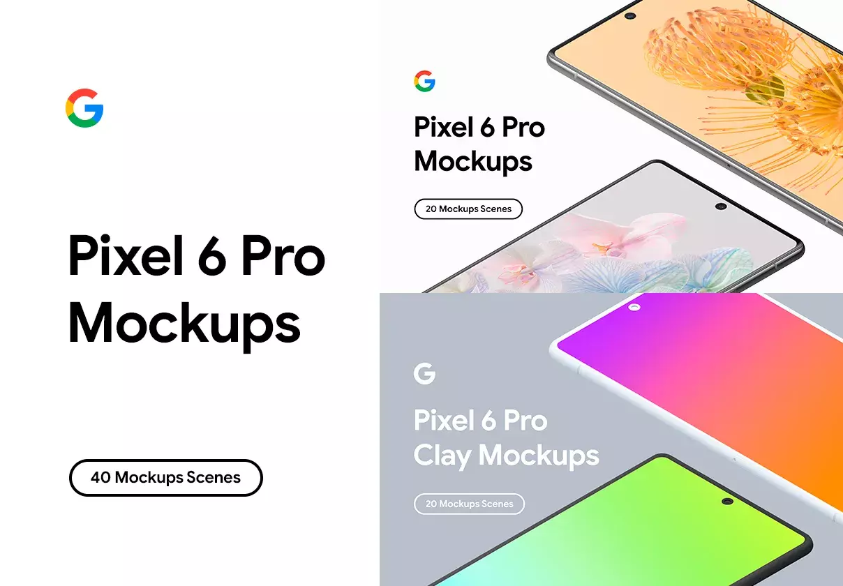 Google Pixel 6 Pro - 40 Mockups