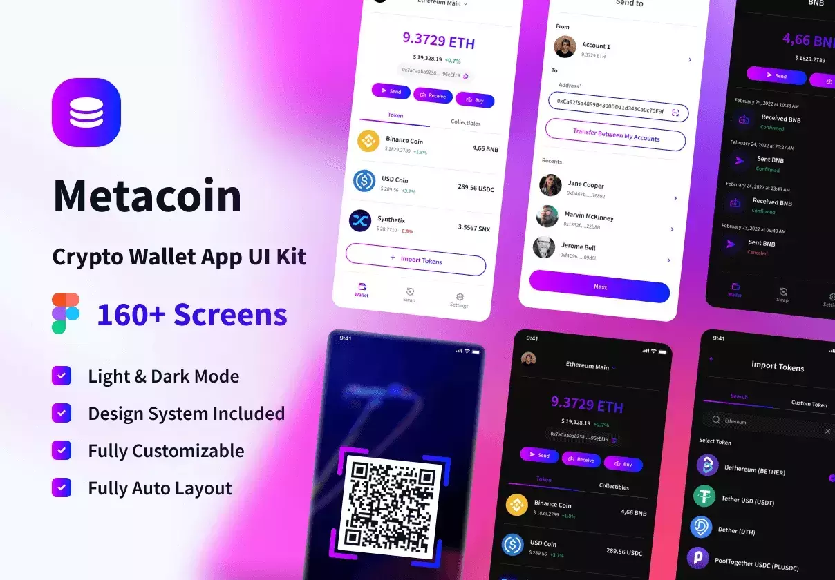 Metacoin - Crypto Wallet App UI Kit