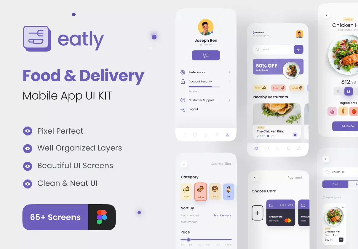 Eatly - Food Delivery App UI Kit