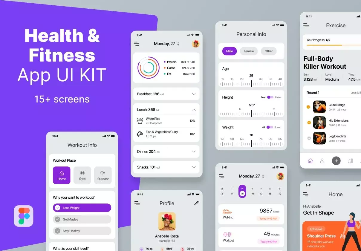 Health & Fitness App UI Kit