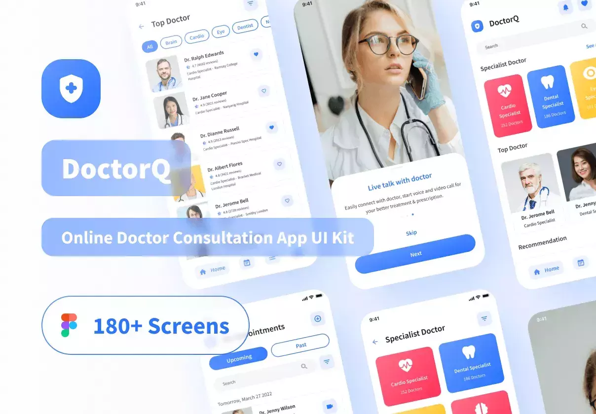 DoctorQ - Online Doctor Consultation App UI Kit